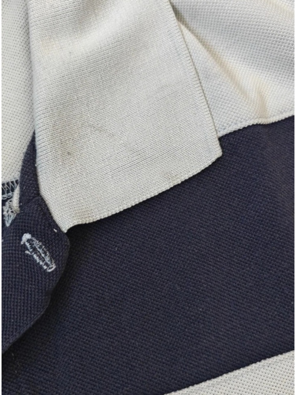 VINTAGE Yves Saint Laurent YSL Pour Homme Blue Striped Polo Shirt XL Luxury - Picture 6 of 9